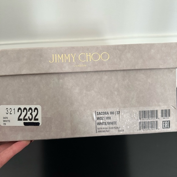 Jimmy Choo Sacora 100MM Embellished Sandals Size 37 - Picture 11 of 15